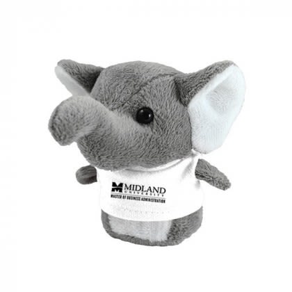 Shorties Business Logo Imprinted Mini Stuffed Animals with Shirts - Elephant